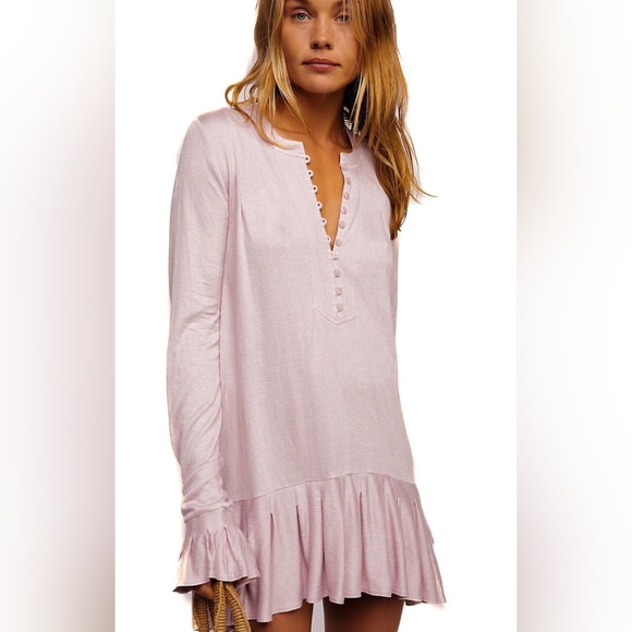 Free People Tops - Free People Your Girl Tunic Lavender Womens XS Oversized